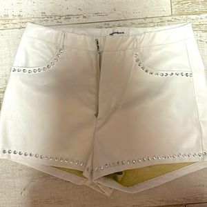 Super down leather shorts with rhinestones size small